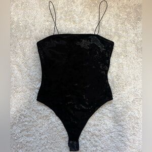 Garage Black Velvet Bodysuit